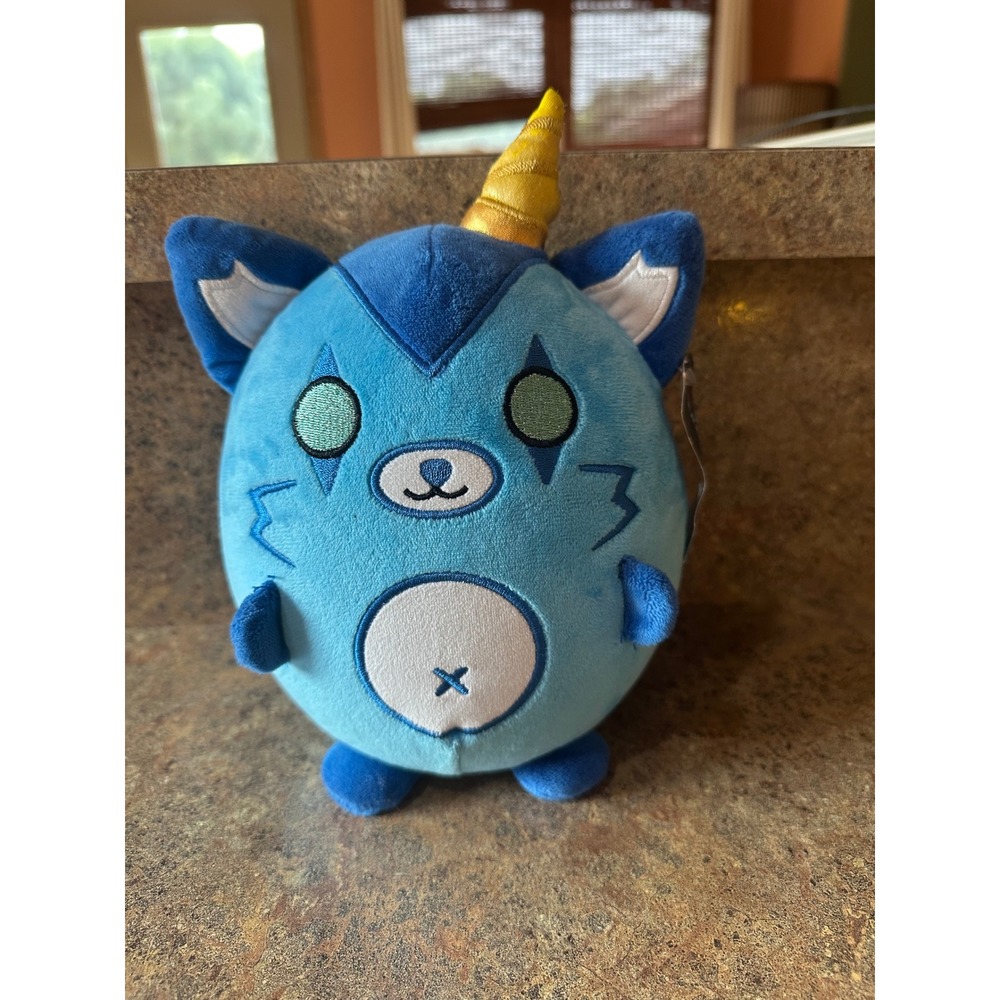 Krew District Lunar Plush ItsFunneh YouTube Merch Blue Unicorn Cat Stuffed Toy